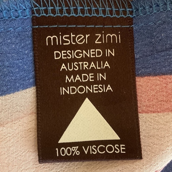 Mister Zimi Cami Tank Top in Blue Sky Aztec Zanzibar Collection Flowy Boho Shell - Picture 6 of 9